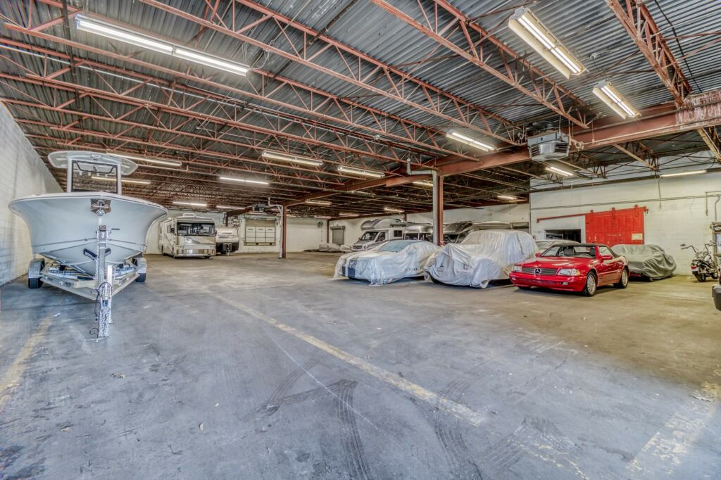 indoor vehicle storage for RVs, boat, trailers, and other vehicles